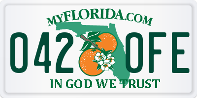FL license plate 0420FE