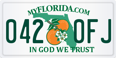 FL license plate 0420FJ