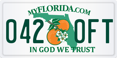 FL license plate 0420FT