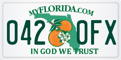 FL license plate 0420FX