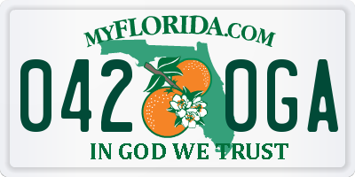 FL license plate 0420GA