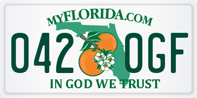 FL license plate 0420GF