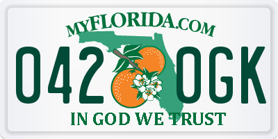 FL license plate 0420GK