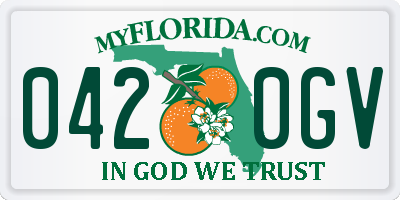FL license plate 0420GV