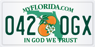 FL license plate 0420GX