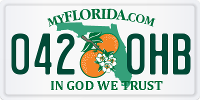 FL license plate 0420HB