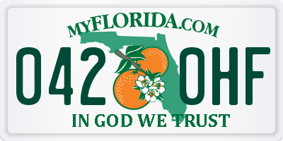 FL license plate 0420HF