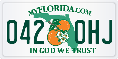 FL license plate 0420HJ