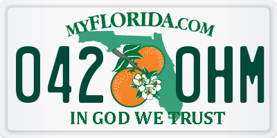 FL license plate 0420HM