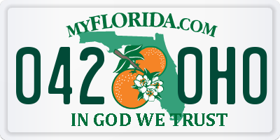 FL license plate 0420HO