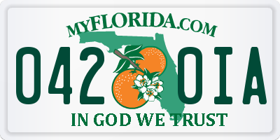FL license plate 0420IA