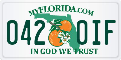FL license plate 0420IF