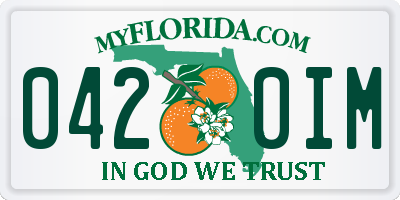 FL license plate 0420IM