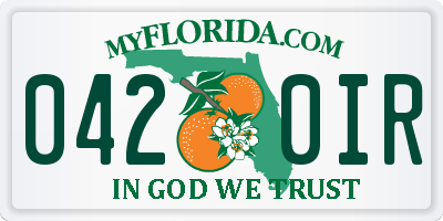FL license plate 0420IR