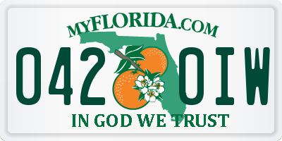 FL license plate 0420IW