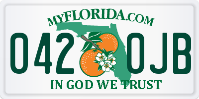 FL license plate 0420JB