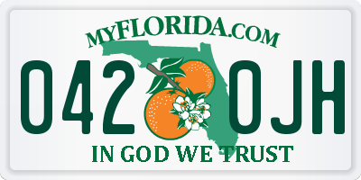 FL license plate 0420JH