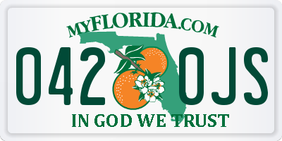FL license plate 0420JS