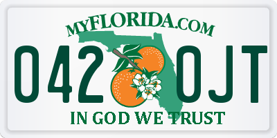 FL license plate 0420JT