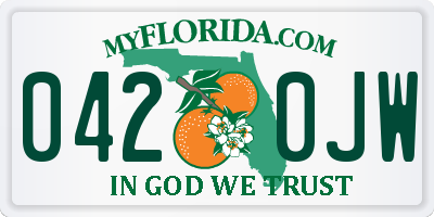 FL license plate 0420JW