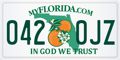 FL license plate 0420JZ