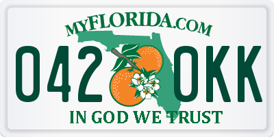 FL license plate 0420KK