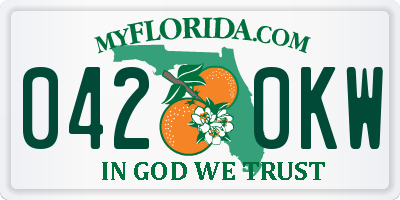 FL license plate 0420KW