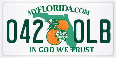 FL license plate 0420LB