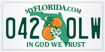 FL license plate 0420LW