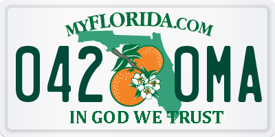 FL license plate 0420MA