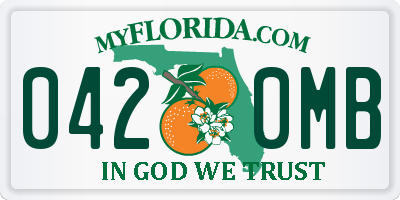 FL license plate 0420MB