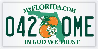 FL license plate 0420ME