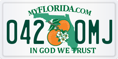 FL license plate 0420MJ