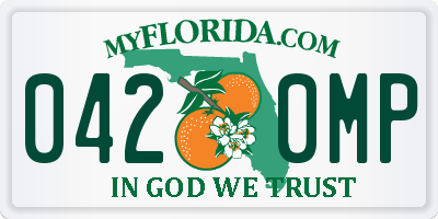 FL license plate 0420MP