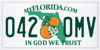 FL license plate 0420MV