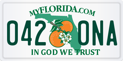 FL license plate 0420NA