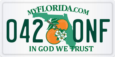 FL license plate 0420NF