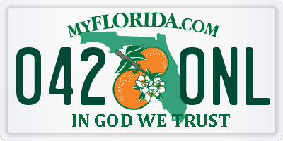 FL license plate 0420NL