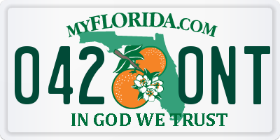 FL license plate 0420NT