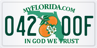 FL license plate 0420OF