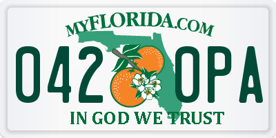 FL license plate 0420PA