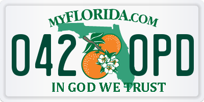 FL license plate 0420PD