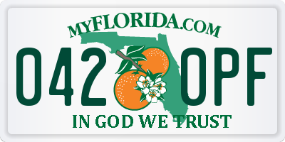 FL license plate 0420PF