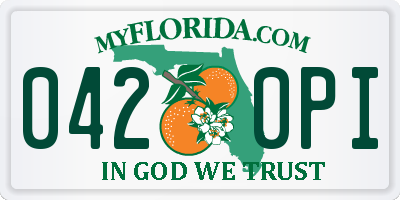 FL license plate 0420PI