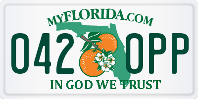 FL license plate 0420PP