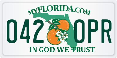 FL license plate 0420PR