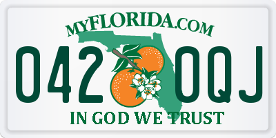 FL license plate 0420QJ