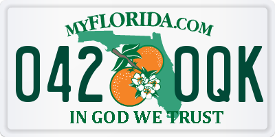 FL license plate 0420QK