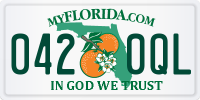FL license plate 0420QL