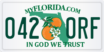 FL license plate 0420RF